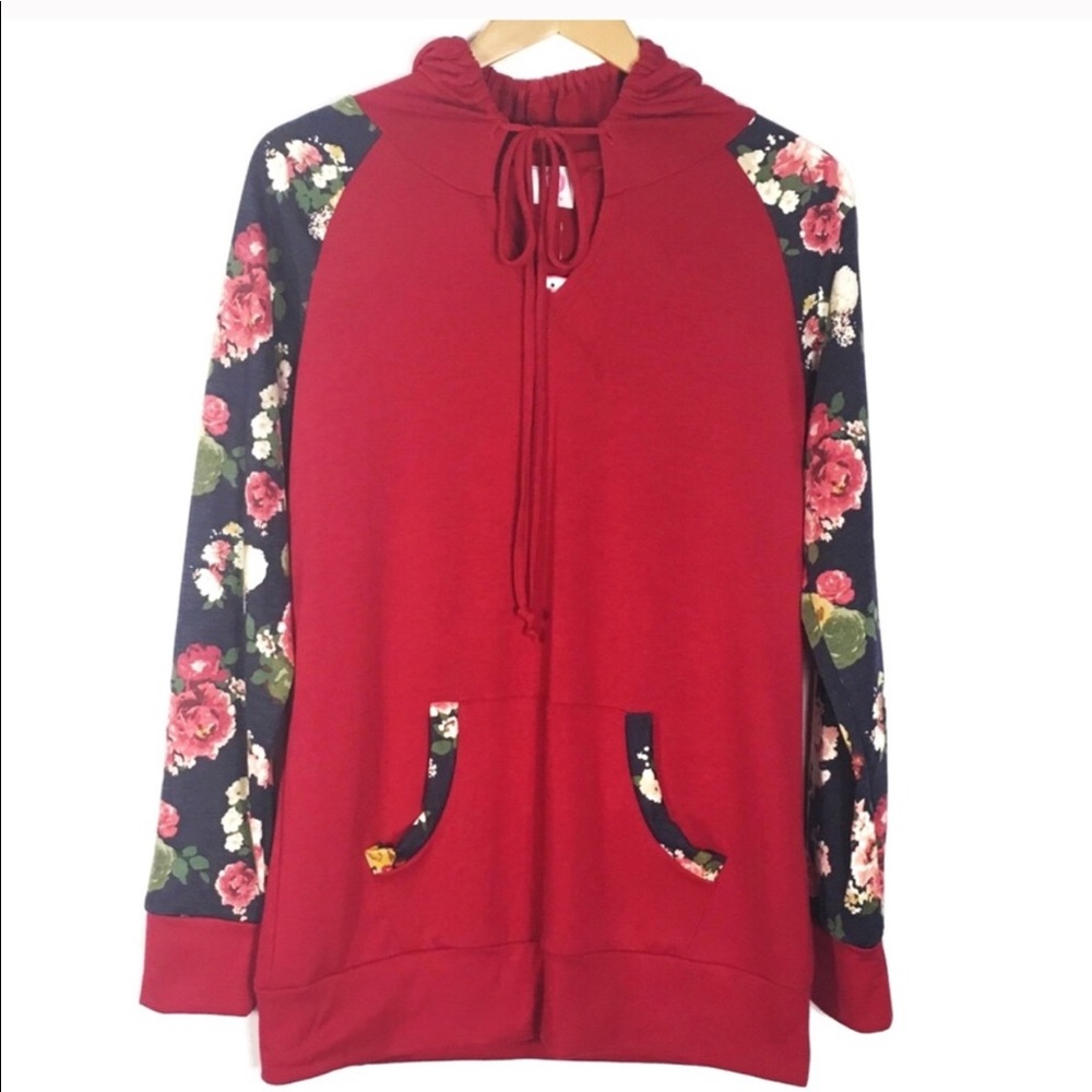 Floral Hoodie Pullover Sweatshirt Size Medium - Picture 6 of 7